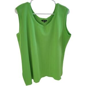 Misook Sleeveless Blouse in Neon Green - XL
